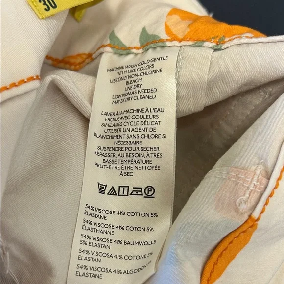 Anthropologie Maeve Colette Pant Orange Print wide Leg. - Picture 13 of 14